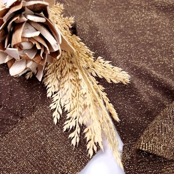 Tory Burch Brown Gold Shimmer Thin Sweater Sz S - Picture 9 of 13